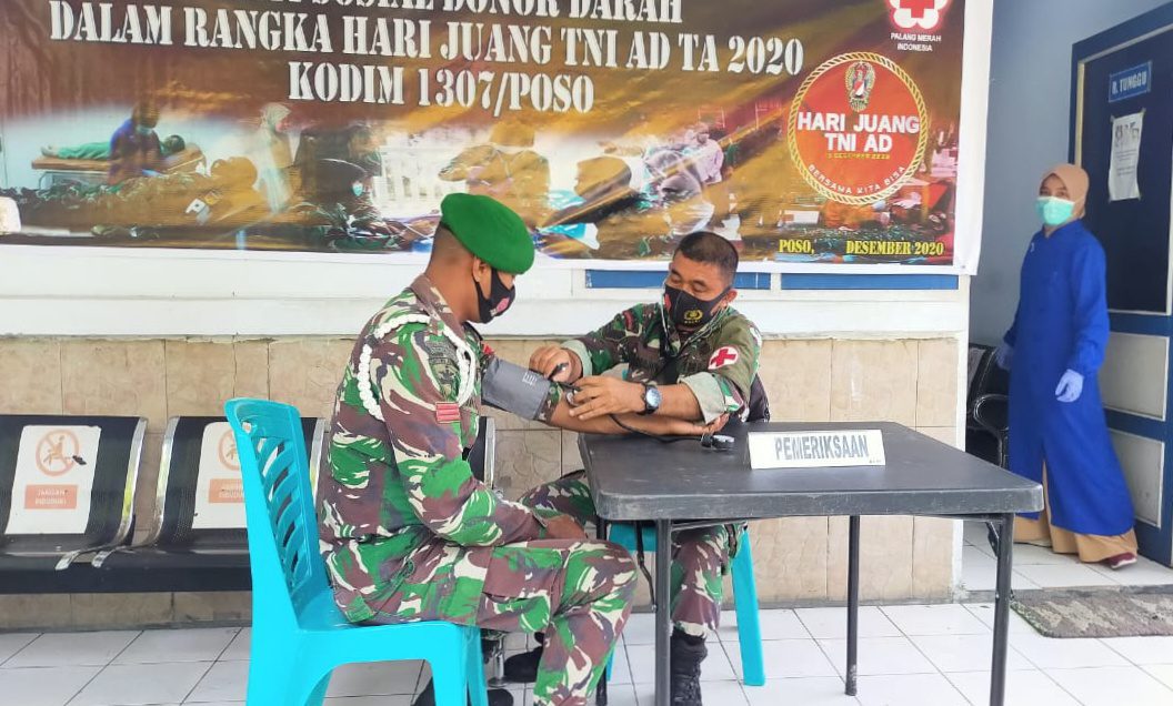 Peringatan Hari Juang TNI-AD, Kodim 1307 Poso Gelar Donor Darah