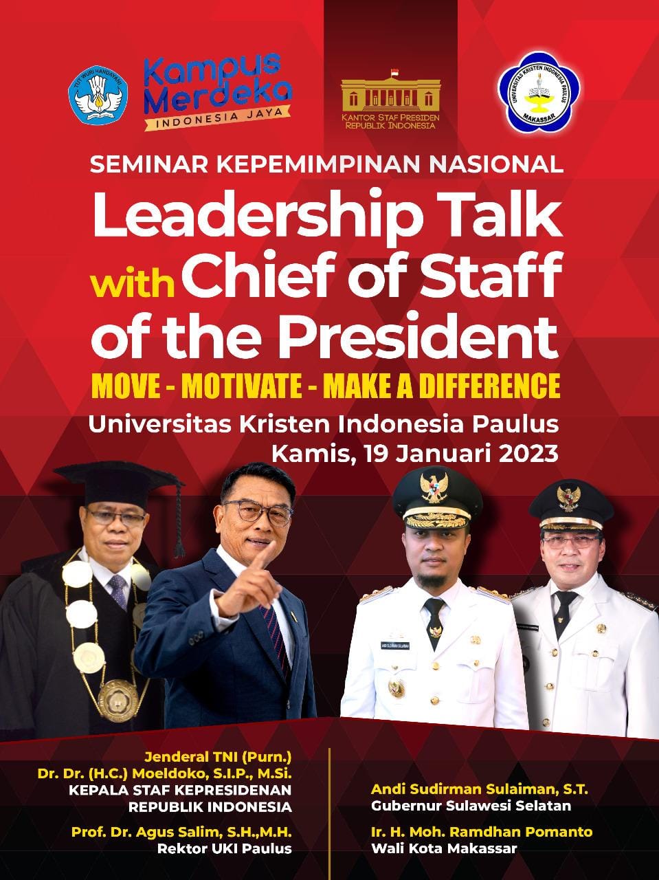Moeldoko Jadi Narasumber Seminar Kepemimpinan Nasional di UKIP Makassar