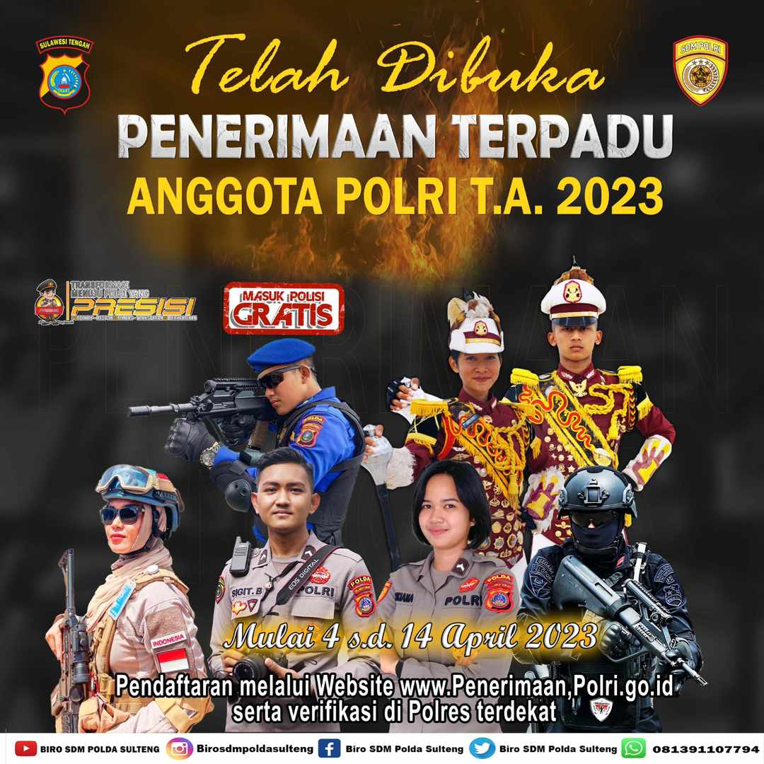 Polda Sulteng Buka Penerimaan