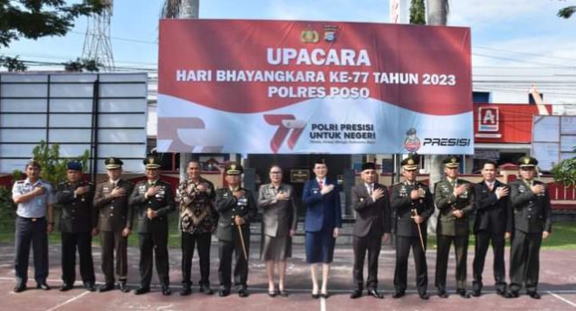 Kapolres Poso Pimpin Upacara HUT ke 77 Bhayangkara