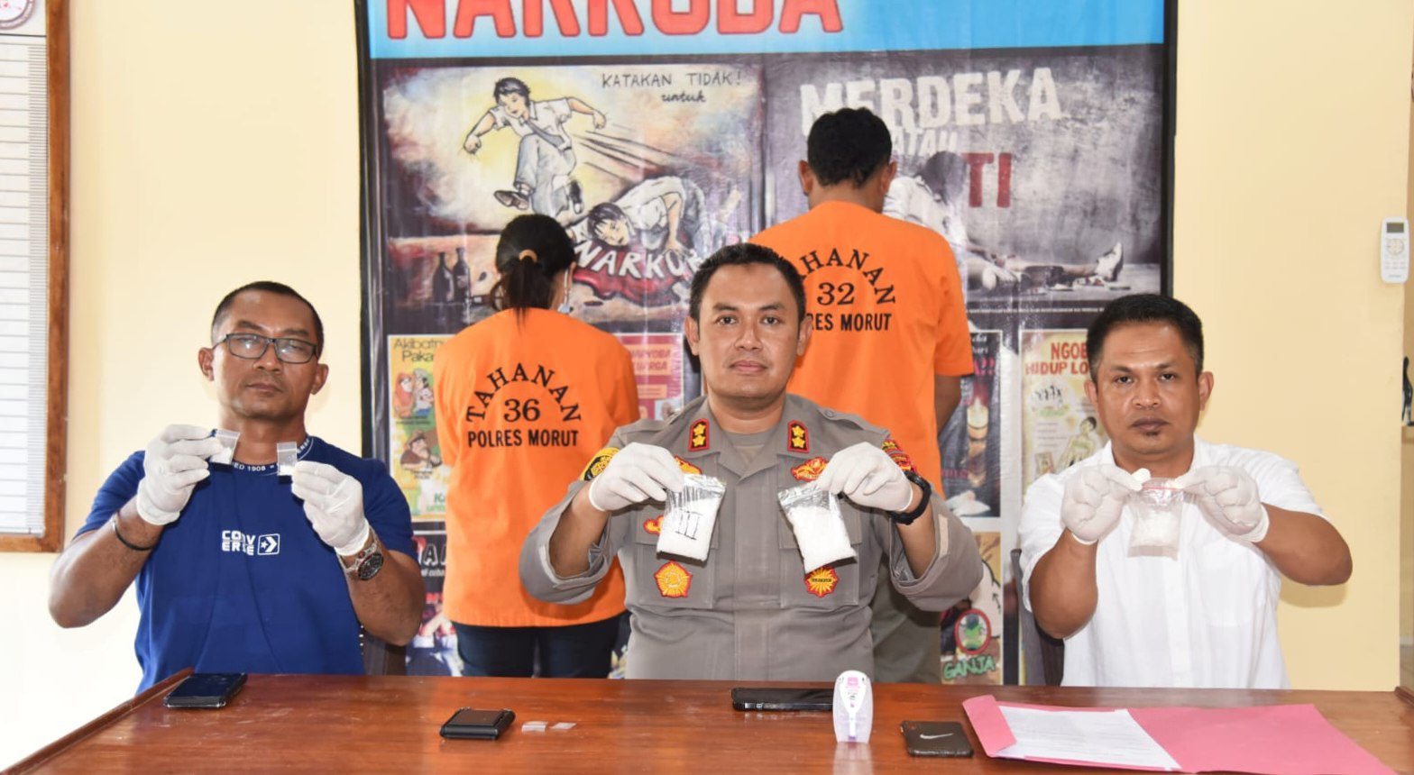 Polres Morut Amankan 2 Pengedar Narkoba, Disita Sabu 121,84 Gram