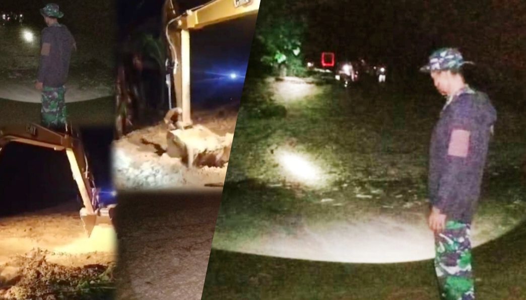 Dandim 1307 Poso Kerahkan Personel Untuk Normalisasi Jalan Trans Sulawesi Akibat Longsor .
