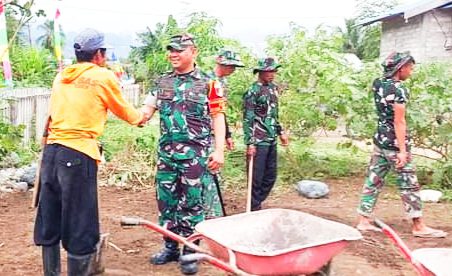 Dandim 1307 Poso Kunjungi Salah Satu Penerima Bantuan Program TMMD