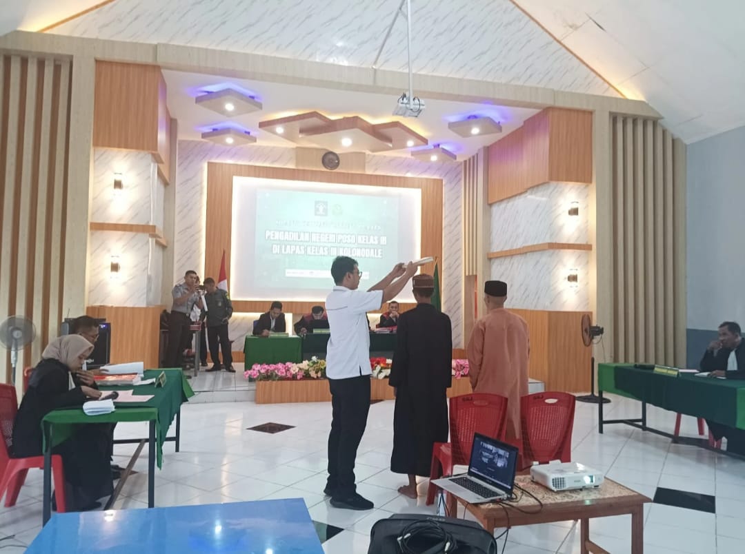 Lapas Kolonodale Fasilitasi PN Poso Laksanakan Sidang Keliling