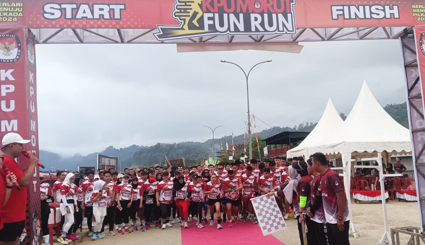 Ratusan Peserta Ramaikan KPU Fun Run, Ini Ajang Sosialisasi PILKADA Morowali Utara
