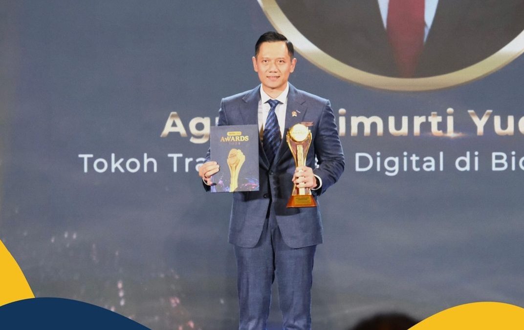 Menteri AHY Dinobatkan Sebagai Tokoh Transformasi Digital di Bidang Pertanahan