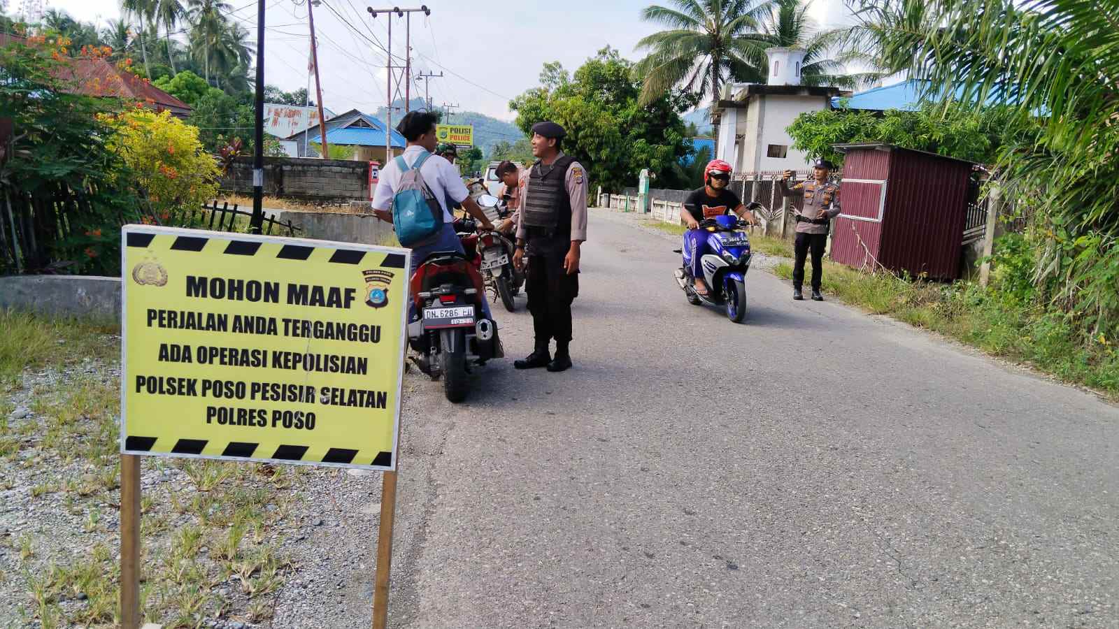 Cegah Peredaran Senjata Api, Polsek Poso Pesisir Selatan Razia Kendaraan