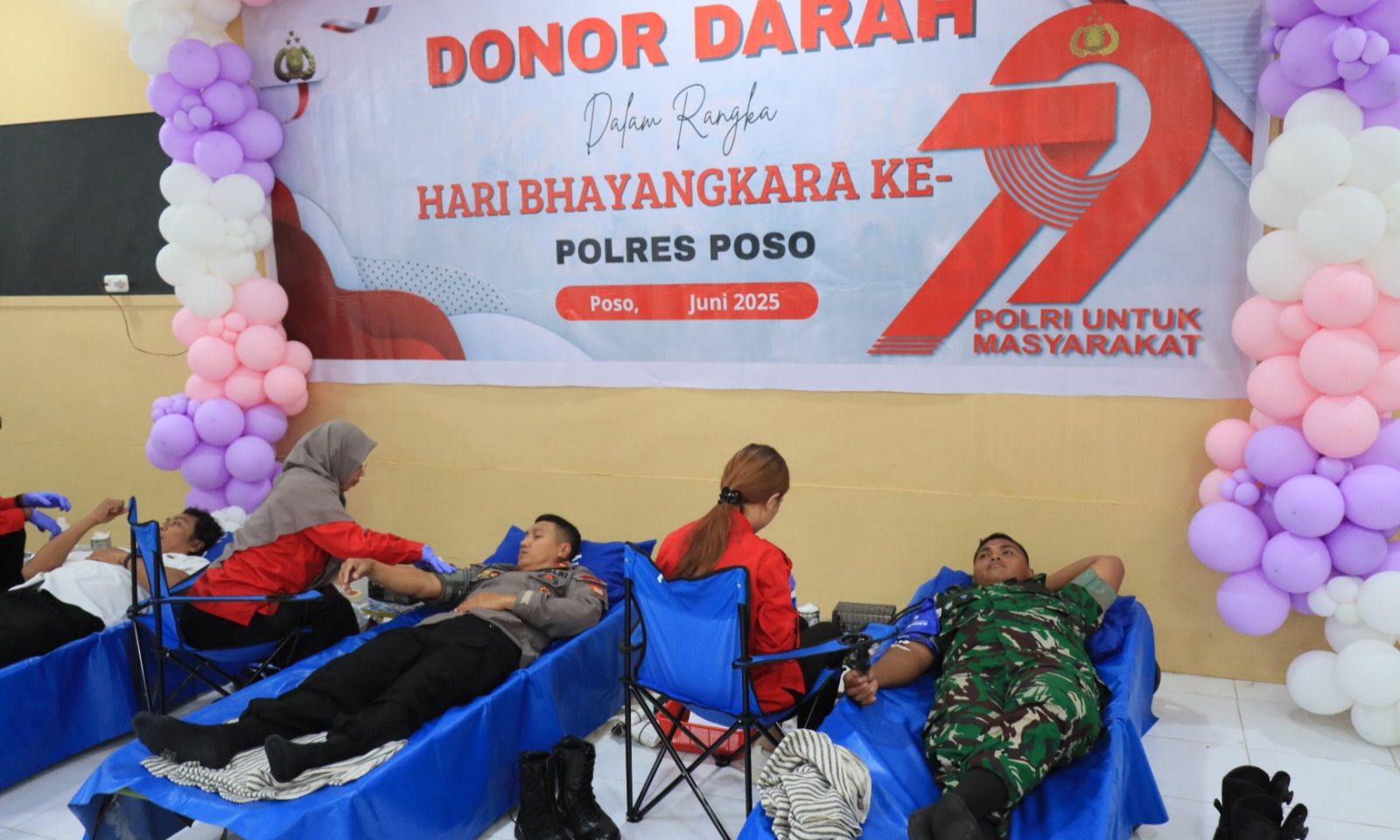 Peringati Hari Bhayangkara ke-79, Polres Poso Gelar Donor Darah