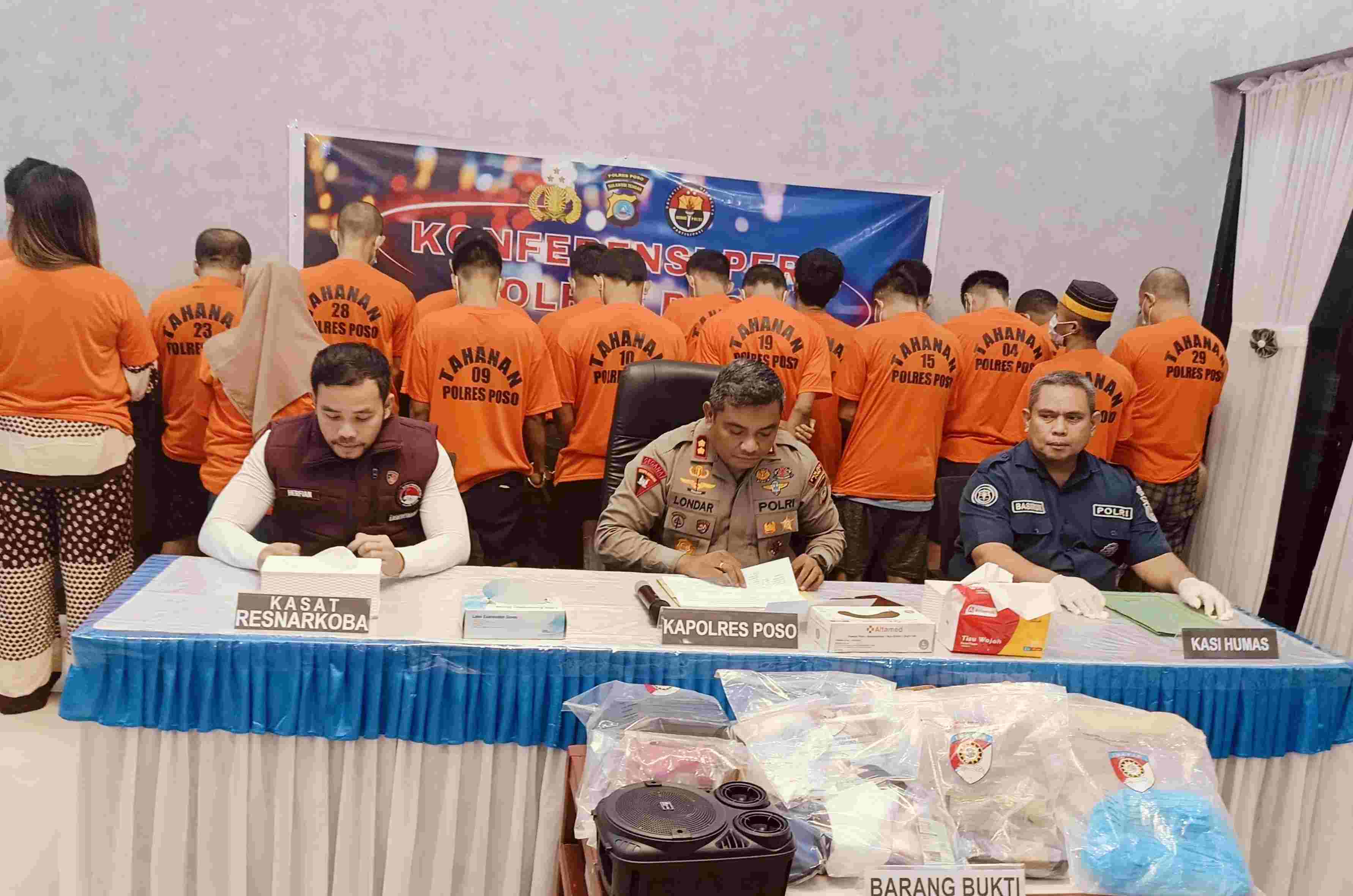 Polres Poso Ungkap Kasus Narkoba Dengan 40 Tersangka