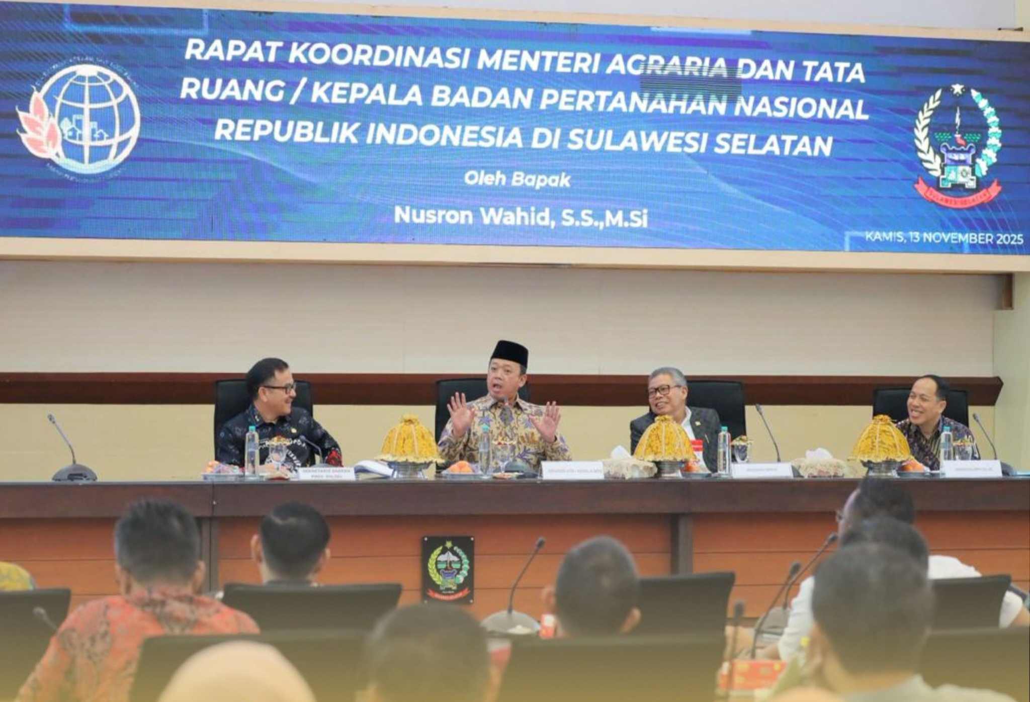 Percepat Penyelesaian Persoalan Tanah dan Ruang, Menteri Nusron Adakan Rakor dengan Kepala Daerah Se-Sulsel