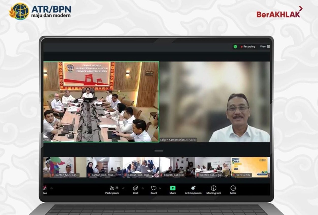 Berikan Pengarahan di Rakerda Kanwil BPN Provinsi Sumsel, Sekjen ATR/BPN: Kemampuan Kelola Tiga Instrumen Jadi Kunci Sukses Pemimpin