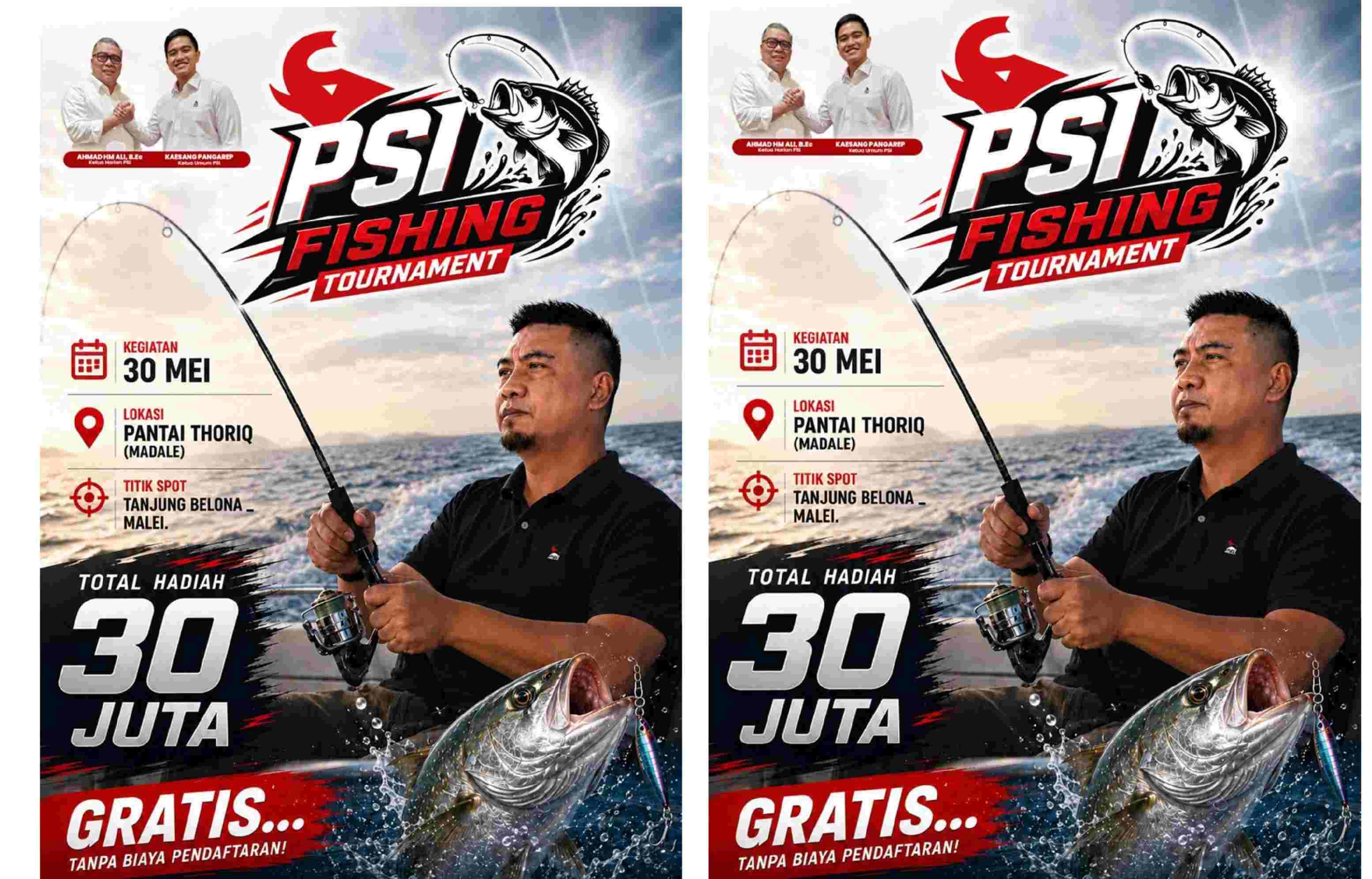 Pererat Silaturahmi, PSI Sulteng Gelar Turnamen Memancing Gratis di Poso