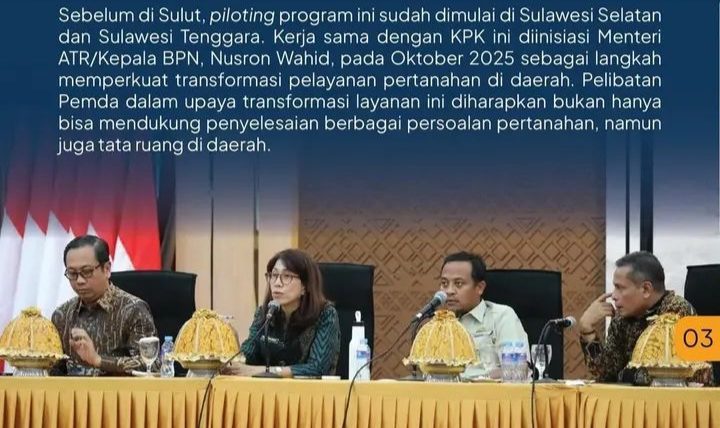 Gandeng KPK, Kementerian ATR/BPN Jadikan Sulut Pilot Project Transformasi Layanan Pertanahan