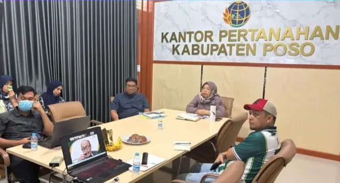 Akselerasi Program, Kantah Poso Ikuti Monev Daring Pelaksanaan Redistribusi Tanah