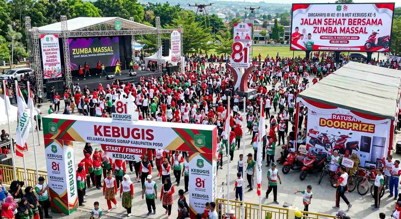 KEBUGIS Poso Gelar Jalan Sehat dan Zumba Massal Berhadiah Ratusan Doorprize