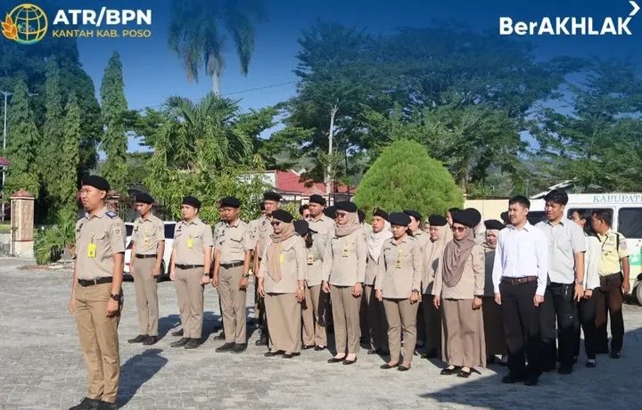 Tingkatkan Kedisiplinan Pelayanan, Kantor Pertanahan Poso Gelar Apel Pagi
