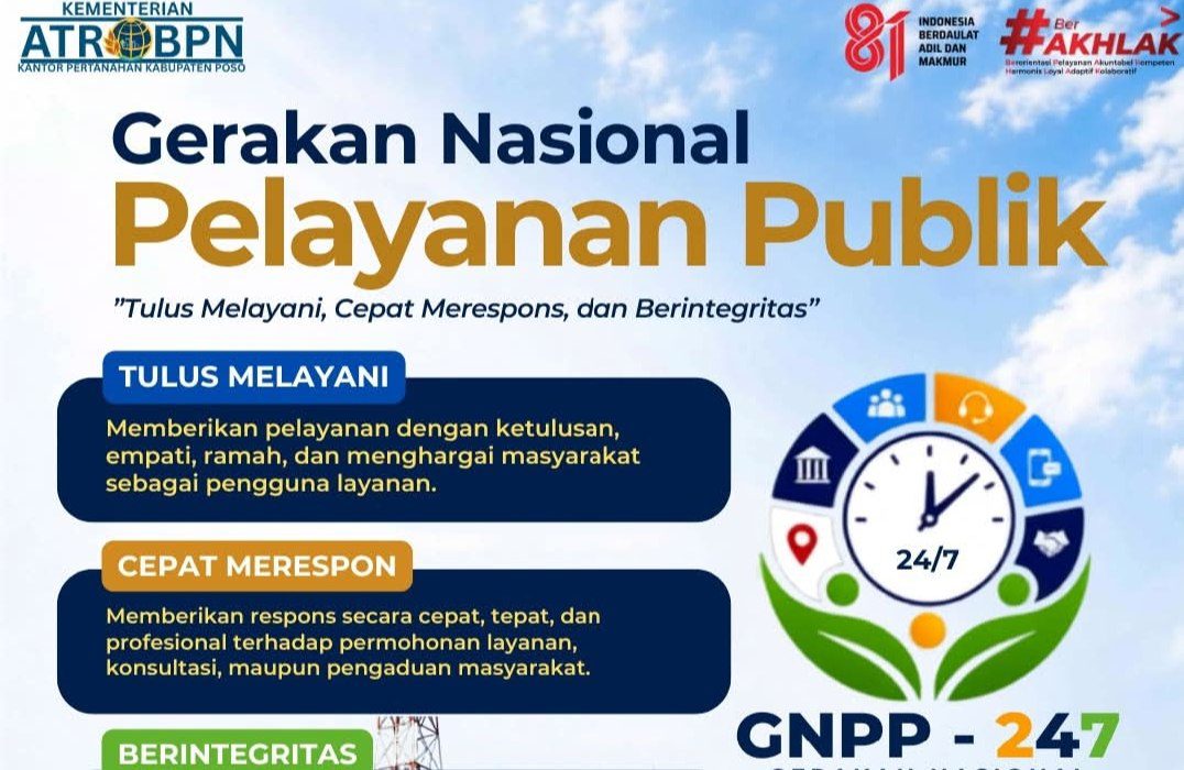 Wujudkan Pelayanan Berkualitas, Kantah Poso Siap Terapkan GNPP 24/7