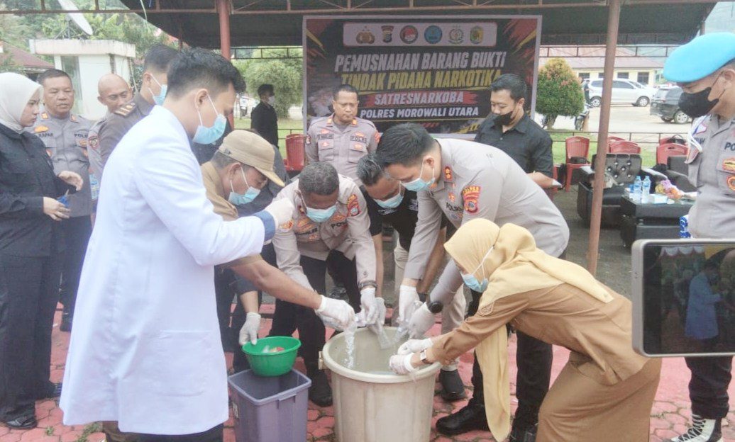 Polres Morowali Utara Musnahkan 336,319 Gram Sabu, Kasus Juni-Juli 2026