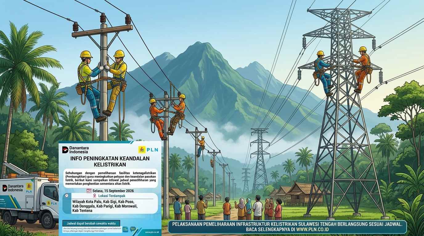 Jadwal Pemadaman Listrik PLN di Poso, Morowali Hari Ini, Selasa 15 September 2026
