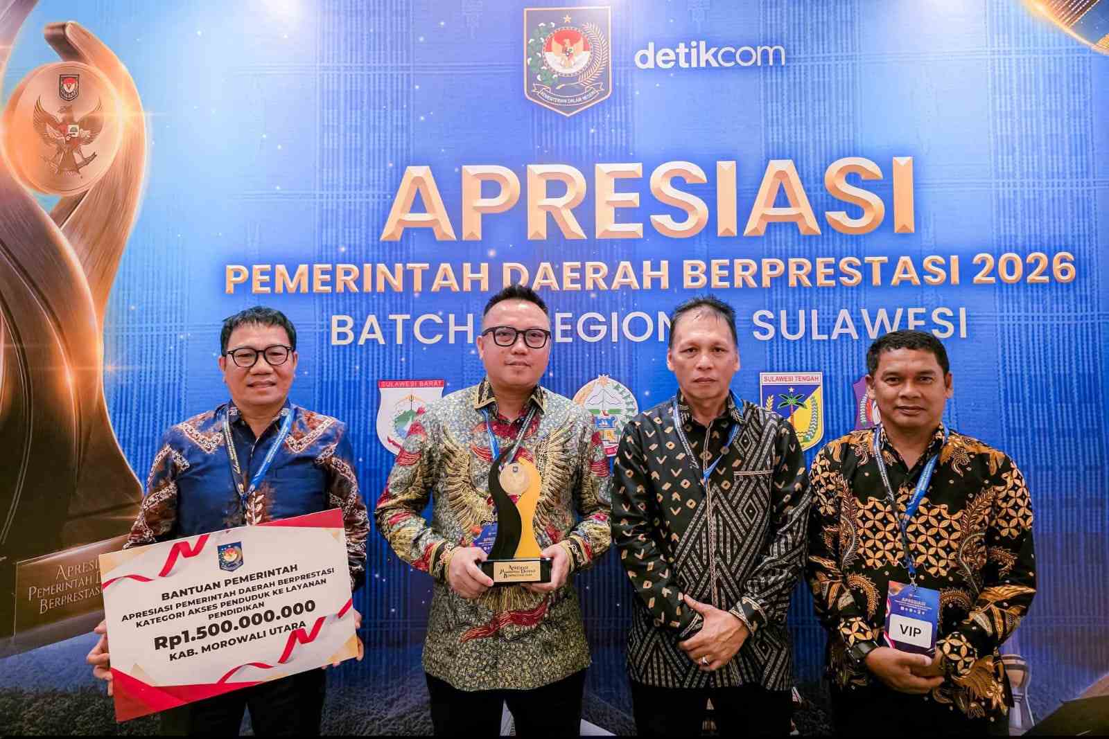 Morowali Utara Raih Terbaik II Layanan Pendidikan se-Sulawesi, Dapat Insentif Rp1,5 Miliar