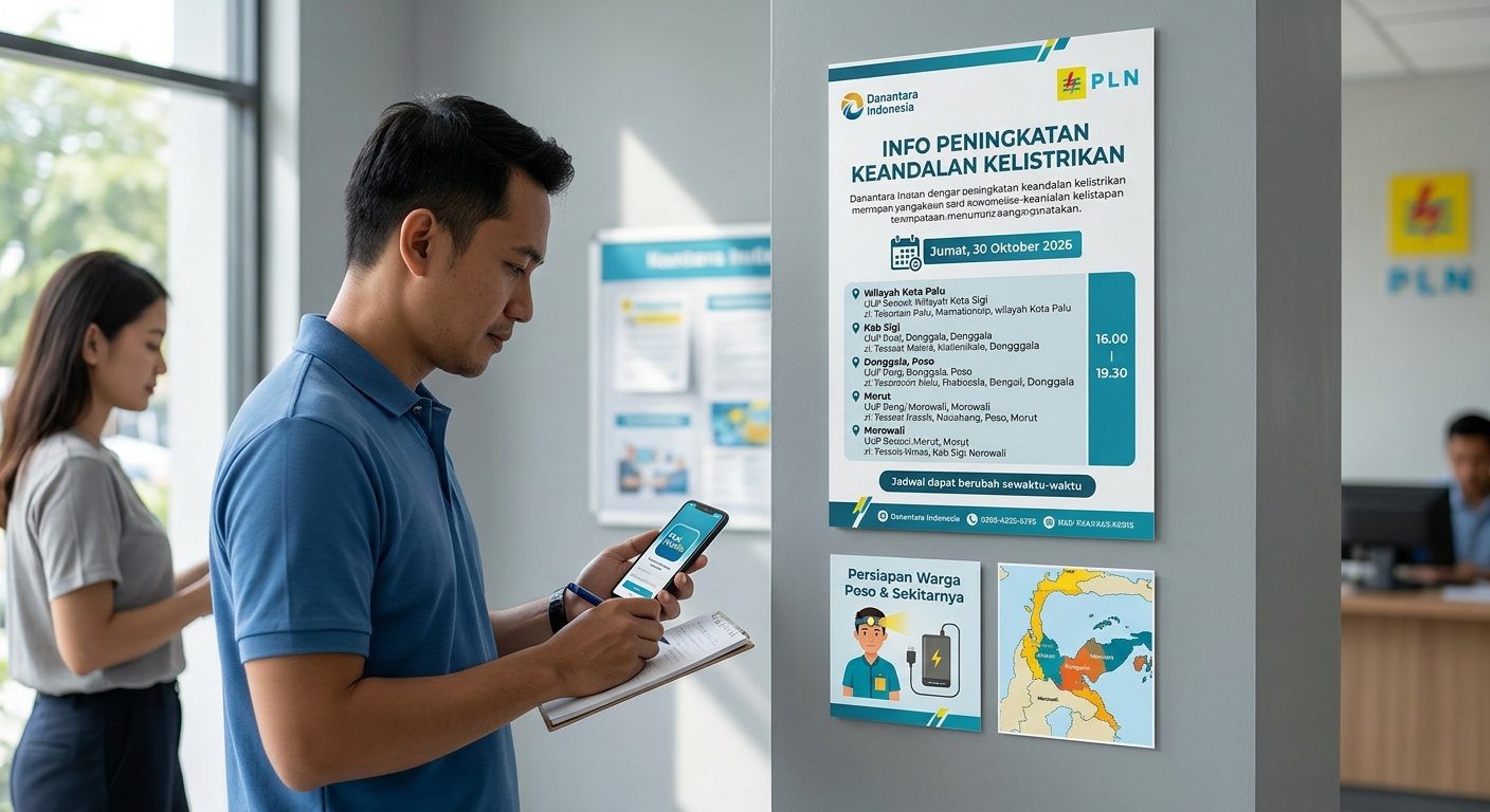Jadwal Pemadaman Listrik PLN di Poso 30 Oktober 2026: Cek Lokasi Terdampak dan Jamnya